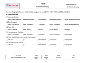 FB 43 Kundenbefragung Geltungsbereich: Weck Poller Holding