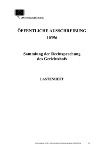 1. Allgemeine Angaben zur Ausschreibung