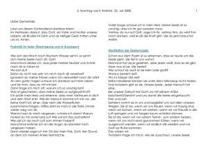 Predigt vom 22. Juni 2008