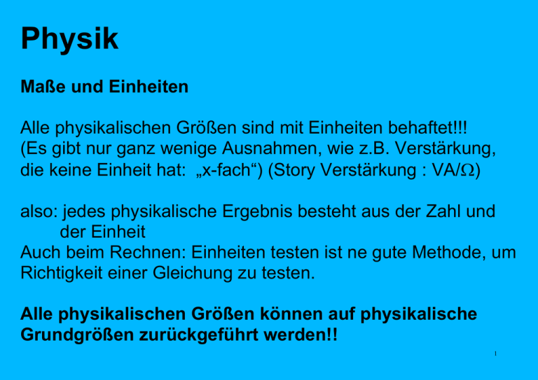 Vorlesung Teil Mechanik 1