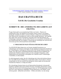 Das Urantia Buch - Schrift 58 - Die Ansiedlung des Lebens auf Urantia