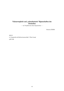 Valenzbasierte Eigenschaften des Deutschen