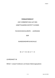 Fernunterricht Mathematik Vorkurs VK