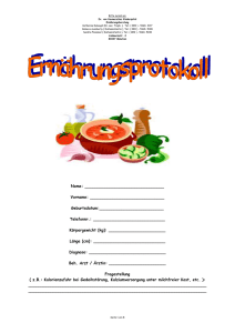 Ernährungsprotokoll