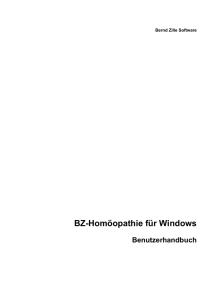 Bernd Zille Software BZ-Homöopathie für Windows