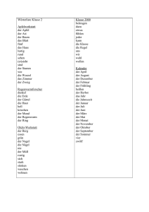 Wörterliste Klasse 2