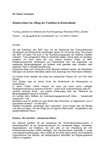 Dr. Klaus Neumann Kinderschutz im Alltag der Familien in