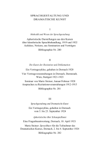 SPRACHGESTALTUNG UND DRAMATISCHE KUNST I Methodik