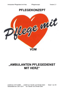 Pflegekonzept - Introseite - Ambulanter Pflegedienst mit Herz