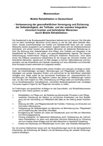 Memorandum zur Mobilen Rehabilitation in Deutschland