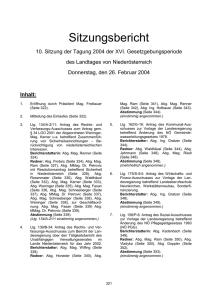 Inhalt: - beim Nieder&ouml;sterreichischen Landtag
