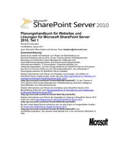 Planen von Sandkastenl&ouml;sungen (SharePoint Server 2010)