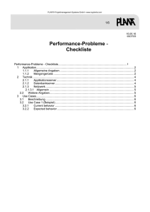 Performance-Probleme ‐ Checkliste