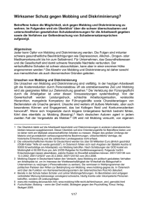 Wirksamer Schutz gegen Mobbing und Diskriminierung? Betroffene