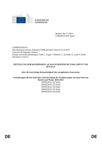 DE DE 1. Einleitung Am 28. Mai 2014 hat die Kommission ihre