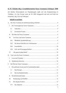Grundinformation Neues Testament, Göttingen - Theologie