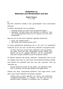 Wahrheit und Wirklichkeit und Zen