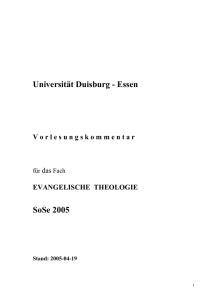 Beginn: 13.04.2005 - Universität Duisburg
