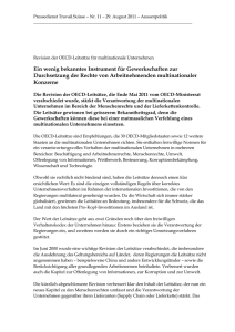 Pressedienst Travail.Suisse – Nr. 11 – 29. August 2011