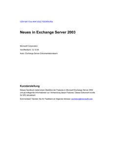 Neues in Exchange Server 2003
