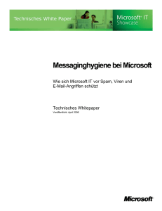 IT Showcase: Messaging Hygiene at Microsoft Technical White Paper