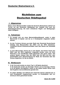 Städtepokal 1 Deutscher Skatverband e.V. Richtlinien zum