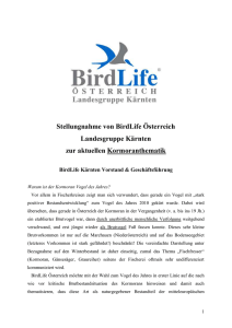 Stellungnahme von BirdLife Österreich Landesgruppe Kärnten zur