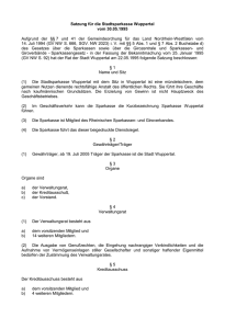 Satzung für die Stadtsparkasse Wuppertal