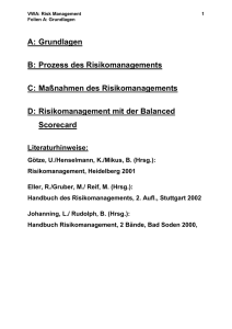 bwl035_Dr. von Hinten - Riskmanagement - Teil A-bwl035 - VWA-BWL