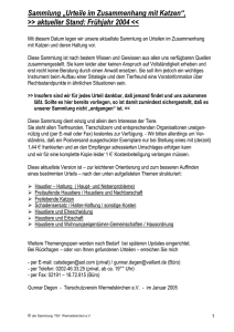 Urteile im Zusammenhang mit Katzen