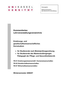 Inhaltsverzeichnis - Universit&auml;t Kassel