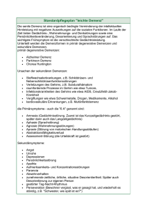 Standardpflegeplan "leichte Demenz" Die senile Demenz ist eine