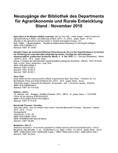 Agriculture in the Western Balkan countries / Ed - Georg