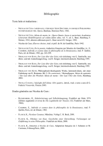 Bibliographie Texte latin et traductions : Nicolai de Cusa cardinalis