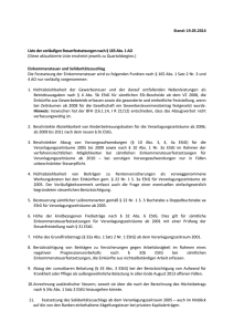 Stand: 19.05.2014 Liste der vorl&auml;ufigen Steuerfestsetzungen nach