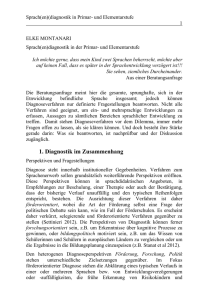 Sprach(en)diagnostik in Elementar- und Primarstufe. In: Fay, J. (Hgg.)