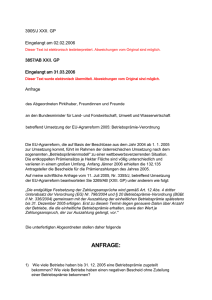 Umsetzung der EU-Agrarreform 2005 - Betriebspraemie