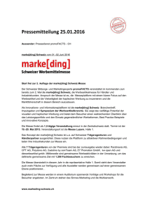Pressemitteilung - marke[ding] Schweiz