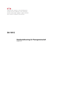 SIA 1001/2 Gesellschaftsvertrag für Planergemeinschaft