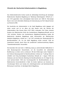 Chronik der Hochschul-Arbeitsmedizin in Magdeburg