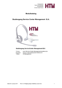 Modulkatalog - Service Center Management, BA