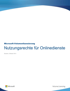 Die Nutzungsbedingungen - Microsoft Volume Licensing