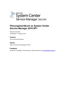 Planungshandbuch zu System Center Service Manager