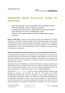 Weltneuheit: Search Performance Analyse für mobile
