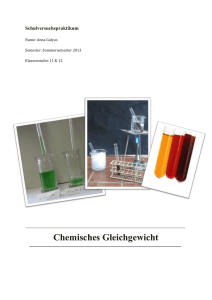 Chemisches Gleichgewicht - Unterrichtsmaterialien Chemie