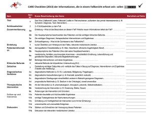 CARE Checkliste (2013) der Informationen, die in einem Fallbericht