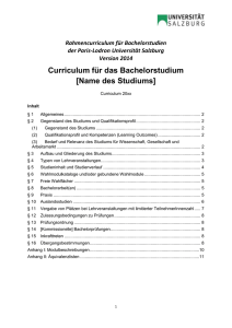 Rahmencurriculum für Bachelorstudien