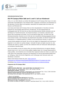 Die FH Campus Wien lädt am 8. und 9. Juli zur Kinderuni (docx, 307