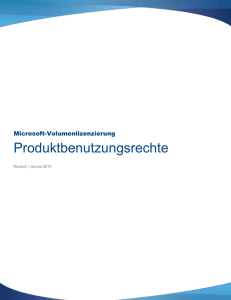 Microsoft-Volumenlizenzierung Produktbenutzungsrechte (Deutsch