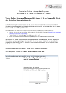 Formular zur Eintragung in den SQL Server 2012 ISV